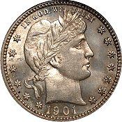 1901-S Barber Quarter